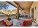 Covered patio with seating area and mountain views at 15403 E Sunburst Dr, Fountain Hills, AZ 85268