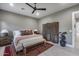 Relaxing bedroom with a king-size bed and room divider at 1312 E Coyote Pass -- # 186, Carefree, AZ 85377