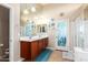 Elegant bathroom with double vanity and large shower at 21836 W Hopi St, Buckeye, AZ 85326