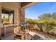 Patio with seating area and mountain views at 10821 E Tusayan Trl, Scottsdale, AZ 85255