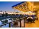 Evening view of a patio with lights and seating at 6097 S Pinehurst Dr, Chandler, AZ 85249