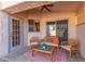 Relaxing patio with seating area and string lights at 7318 W Greer Ave, Peoria, AZ 85345