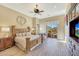 Spacious Primary bedroom with mountain views and ceiling fan at 10843 E La Junta Rd, Scottsdale, AZ 85255