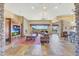 Open concept living room with kitchen and mountain views at 10843 E La Junta Rd, Scottsdale, AZ 85255
