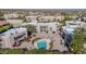 Aerial view of a community with a shared pool at 16616 E Palisades Blvd # 102, Fountain Hills, AZ 85268
