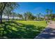 Relaxing green space with a walking path and lush landscaping at 3301 S Goldfield Rd # 2015, Apache Junction, AZ 85119