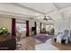 Bright living room featuring hardwood floors and ample natural light at 2261 N Demaret Dr, Mesa, AZ 85215