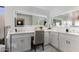 Modern bathroom with double vanity and large mirrors at 8508 E Mustang Trl, Scottsdale, AZ 85258
