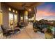 Spacious patio with seating and dining area at 9782 E Troon North Dr, Scottsdale, AZ 85262