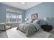 Serene bedroom with light blue walls and large window at 14551 W Via Montoya --, Sun City West, AZ 85375