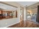 Kitchen with island, stainless steel appliances and access to a patio at 2122 W Red Range Way, Phoenix, AZ 85085