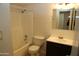 Clean bathroom includes a shower/tub combo and vanity at 12440 N 20Th St # 111, Phoenix, AZ 85022