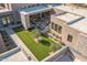 Elevated view of backyard oasis with fire pit at 12659 E Shadow Ridge Dr, Scottsdale, AZ 85255