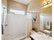 Clean bathroom with shower/tub combo and double vanity at 13329 W Lone Tree Trl, Peoria, AZ 85383