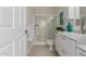 Modern bathroom with a walk-in shower and white vanity at 5450 E Mclellan Rd # 204, Mesa, AZ 85205