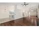 Small kitchen with gray cabinets and a white countertop at 14604 N 100Th Pl, Scottsdale, AZ 85260