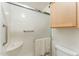 Clean bathroom with a walk-in shower and grab bars at 635 S 79Th Pl, Mesa, AZ 85208