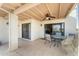 Covered patio with a table and chairs, ideal for outdoor dining at 635 S 79Th Pl, Mesa, AZ 85208