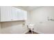 Laundry room with white cabinets and a utility sink at 2064 S Farnsworth Dr # 18, Mesa, AZ 85209