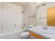 Clean bathroom with shower, toilet and vanity at 2449 W Missouri Ave, Phoenix, AZ 85015