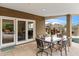 Outdoor patio with seating area and mountain views at 4531 E Quartz Mountain Rd, Paradise Valley, AZ 85253