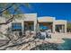 Stunning backyard oasis with a pool and patio at 8300 E Dixileta Dr # 281, Scottsdale, AZ 85266