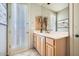 Guest bathroom with single vanity and exterior access at 8300 E Dixileta Dr # 281, Scottsdale, AZ 85266