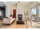 Living room with hardwood floors, fireplace and comfortable seating at 8300 E Dixileta Dr # 281, Scottsdale, AZ 85266