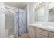 Clean bathroom with double sinks and a shower/tub combination at 205 S Higley Rd # 32, Mesa, AZ 85206
