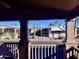 View from covered patio shows mobile home community and mountains at 9333 E University Dr # 51, Mesa, AZ 85207