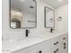 Modern bathroom with double vanity and quartz countertop at 3031 N Civic Center Plz # 224, Scottsdale, AZ 85251