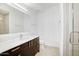 Modern bathroom with dark wood vanity and walk-in shower at 7120 E Kierland Blvd # 520, Scottsdale, AZ 85254