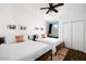 Guest bedroom with two twin beds, mountain view, and wood floors at 10601 N 26Th Pl, Phoenix, AZ 85028