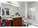 Clean bathroom with a tub/shower combo and updated vanity at 1265 S Aaron -- # 359, Mesa, AZ 85209