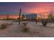 A-frame home with desert landscape at sunset at 27852 N 79Th St, Scottsdale, AZ 85266