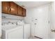 Convenient laundry room with washer, dryer and cabinets at 12838 S 40Th Pl, Phoenix, AZ 85044