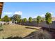 Landscaped backyard featuring a grassy lawn and trees at 17221 N Thornberry Dr, Surprise, AZ 85374