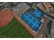 Aerial view of community pickleball courts near a baseball field at 18048 W Spencer Dr, Surprise, AZ 85374