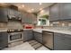 Modern kitchen with stainless steel appliances and white sink at 18435 N 125Th Ave, Sun City West, AZ 85375