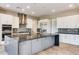 Modern kitchen with a large island, stainless steel appliances, and gray cabinets at 29910 N Baker Ct, Scottsdale, AZ 85262