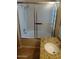 Bathroom with tub, shower, and granite vanity at 1628 E Kent Ave, Chandler, AZ 85225