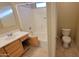 Bathroom with single sink, bathtub, and toilet at 6410 S Kimberlee Way, Chandler, AZ 85249