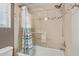 Clean bathroom with shower/tub combo and updated tile at 1321 W Clear Spring Dr, Gilbert, AZ 85233