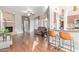 Open kitchen with granite countertops and island seating at 1321 W Clear Spring Dr, Gilbert, AZ 85233