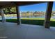 Spacious patio overlooking a tranquil lake at 2120 E Catamaran Dr, Gilbert, AZ 85234