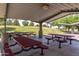 Covered picnic area with multiple tables and benches, perfect for outdoor gatherings at 5255 S Mill Ave, Tempe, AZ 85283