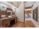 Antique wooden vanity in hallway bathroom at 11403 S 27Th Dr, Laveen, AZ 85339