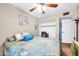 Bedroom with double bed, ceiling fan and closet at 2110 W Silvergate Dr, Chandler, AZ 85224