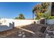 Backyard with storage shed and small patio area at 402 W Laguna Dr, Tempe, AZ 85282