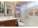 Bathroom with single vanity and shower/tub combo at 7979 E Evening Glow Dr, Scottsdale, AZ 85266